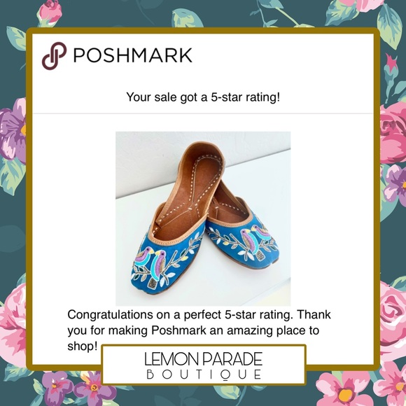 Handmade Imported Embroidered Leather Boho Flats, Juttis, Made in India, New - Picture 9 of 11